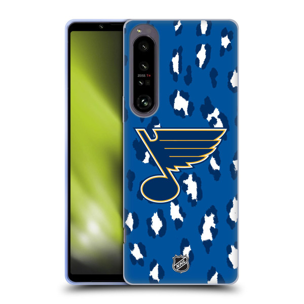 NHL St Louis Blues Leopard Patten Soft Gel Case for Sony Xperia 1 IV