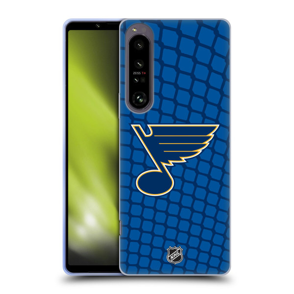 NHL St Louis Blues Net Pattern Soft Gel Case for Sony Xperia 1 IV