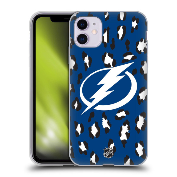 NHL Tampa Bay Lightning Leopard Patten Soft Gel Case for Apple iPhone 11