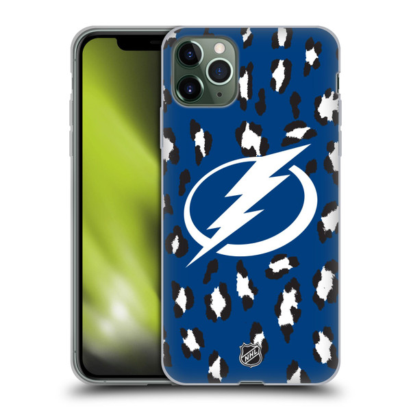 NHL Tampa Bay Lightning Leopard Pattern Soft Gel Case for Apple iPhone 11 Pro Max