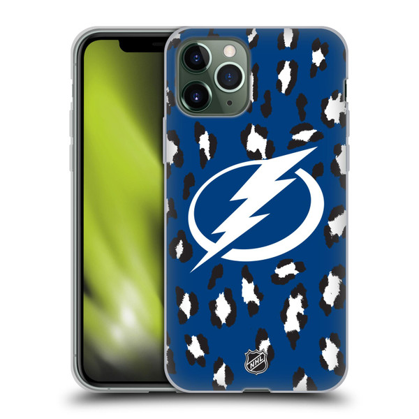 NHL Tampa Bay Lightning Leopard Pattern Soft Gel Case for Apple iPhone 11 Pro