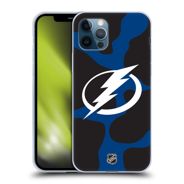 NHL Tampa Bay Lightning Cow Pattern Soft Gel Case for Apple iPhone 12 / iPhone 12 Pro