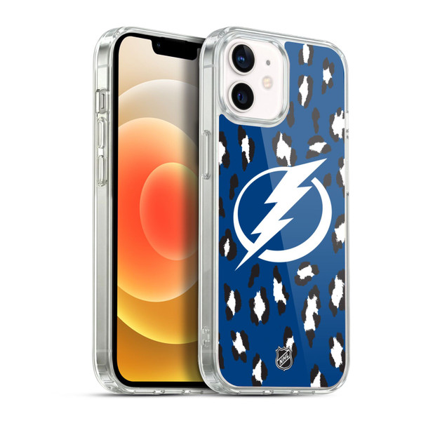 NHL Tampa Bay Lightning Leopard Pattern Soft Gel Case for Apple iPhone 12 / iPhone 12 Pro & MagSafe