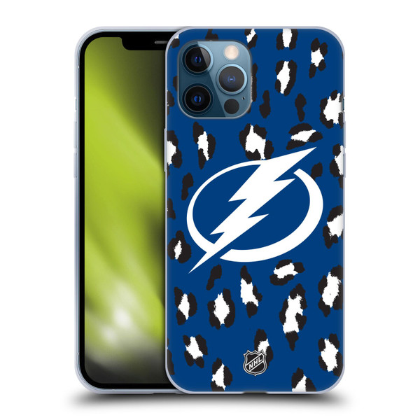 NHL Tampa Bay Lightning Leopard Pattern Soft Gel Case for Apple iPhone 12 Pro Max