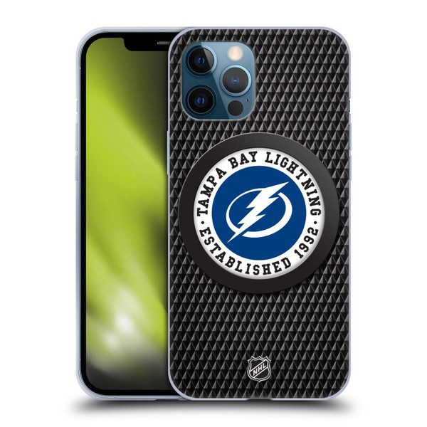 NHL Tampa Bay Lightning Puck Texture Soft Gel Case for Apple iPhone 12 Pro Max
