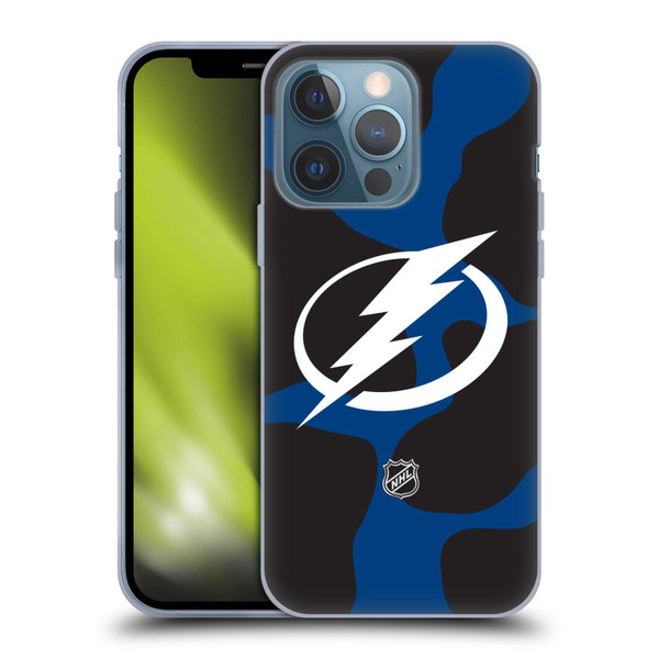 NHL Tampa Bay Lightning Cow Pattern Soft Gel Case for Apple iPhone 13 Pro