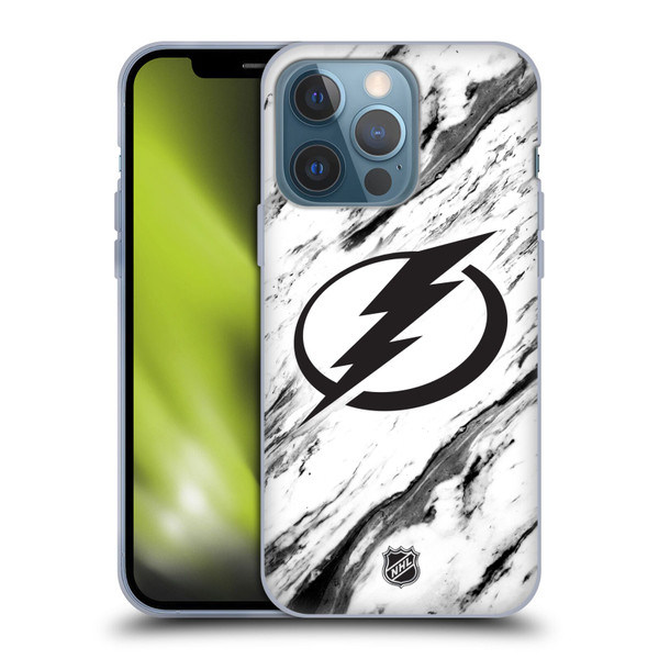 NHL Tampa Bay Lightning Marble Soft Gel Case for Apple iPhone 13 Pro