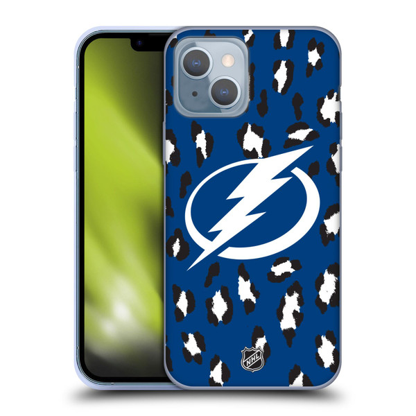 NHL Tampa Bay Lightning Leopard Patten Soft Gel Case for Apple iPhone 14