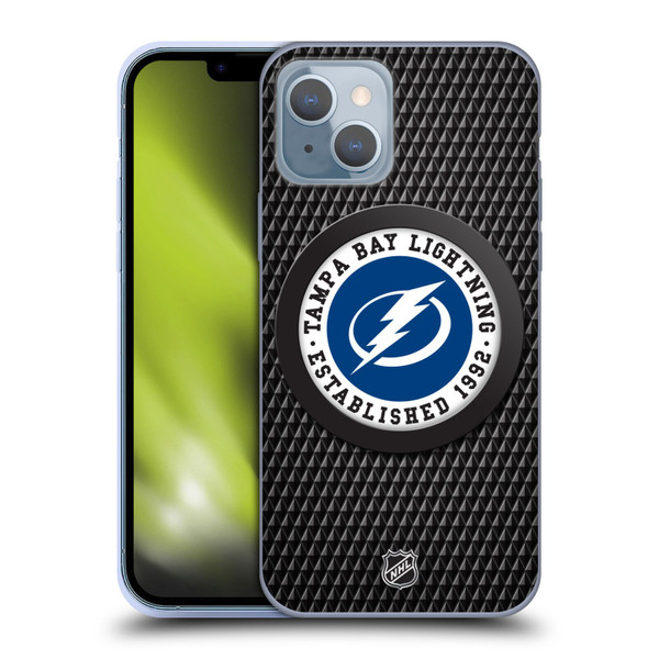 NHL Tampa Bay Lightning Puck Texture Soft Gel Case for Apple iPhone 14