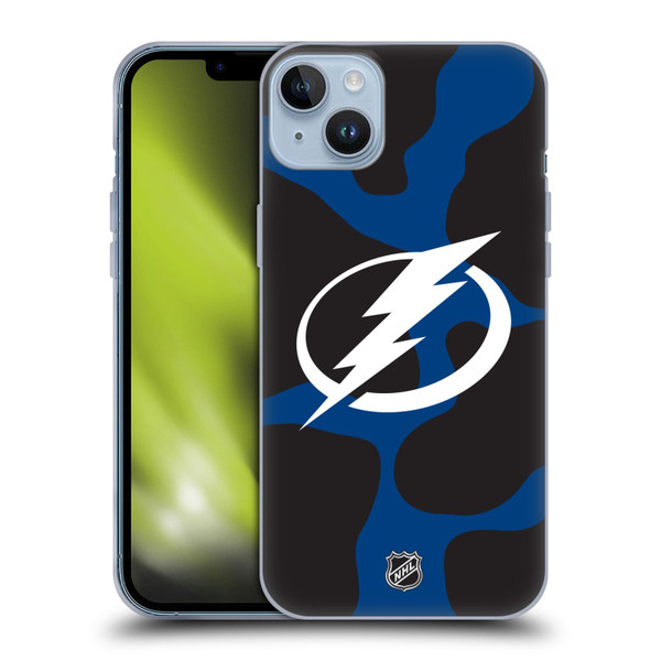 NHL Tampa Bay Lightning Cow Pattern Soft Gel Case for Apple iPhone 14 Plus