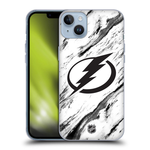 NHL Tampa Bay Lightning Marble Soft Gel Case for Apple iPhone 14 Plus