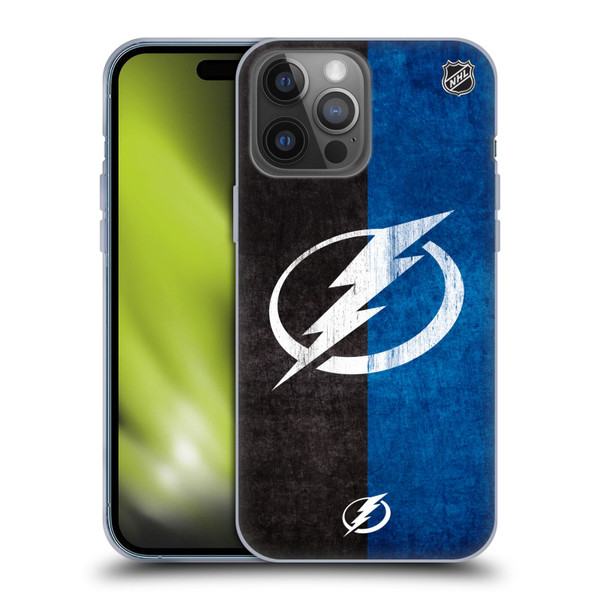 NHL Tampa Bay Lightning Half Distressed Soft Gel Case for Apple iPhone 14 Pro Max