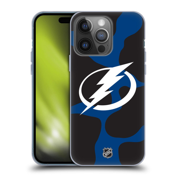 NHL Tampa Bay Lightning Cow Pattern Soft Gel Case for Apple iPhone 14 Pro