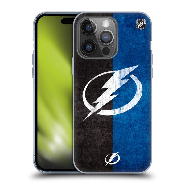 NHL Tampa Bay Lightning Half Distressed Soft Gel Case for Apple iPhone 14 Pro