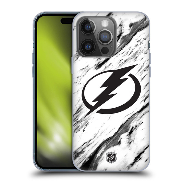 NHL Tampa Bay Lightning Marble Soft Gel Case for Apple iPhone 14 Pro