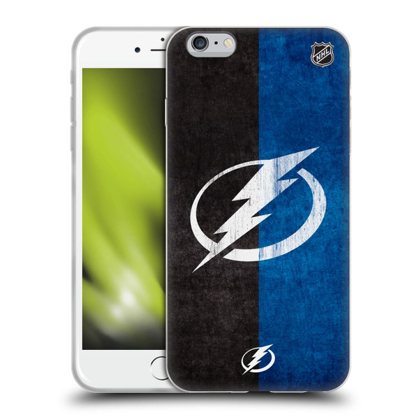 NHL Tampa Bay Lightning Half Distressed Soft Gel Case for Apple iPhone 6 Plus / iPhone 6s Plus