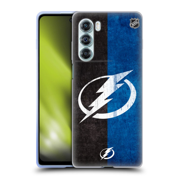 NHL Tampa Bay Lightning Half Distressed Soft Gel Case for Motorola Edge S30 / Moto G200 5G
