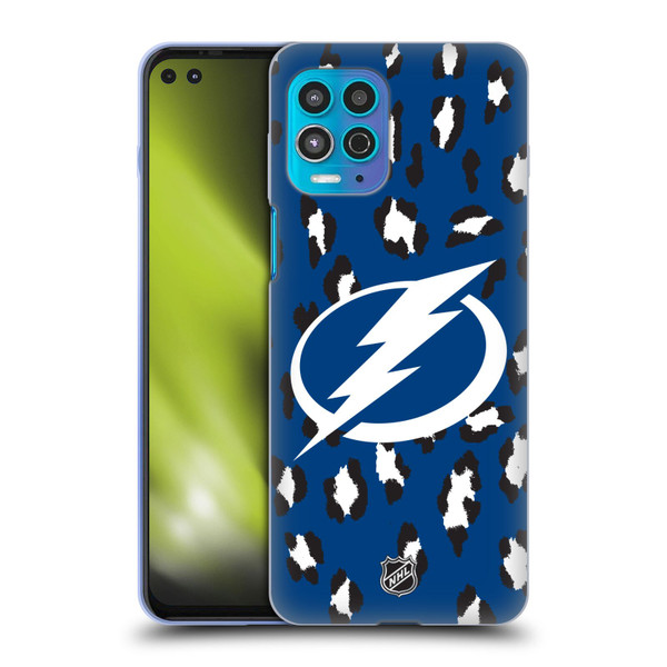 NHL Tampa Bay Lightning Leopard Patten Soft Gel Case for Motorola Moto G100