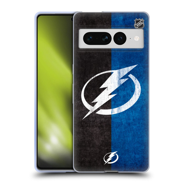 NHL Tampa Bay Lightning Half Distressed Soft Gel Case for Google Pixel 7 Pro