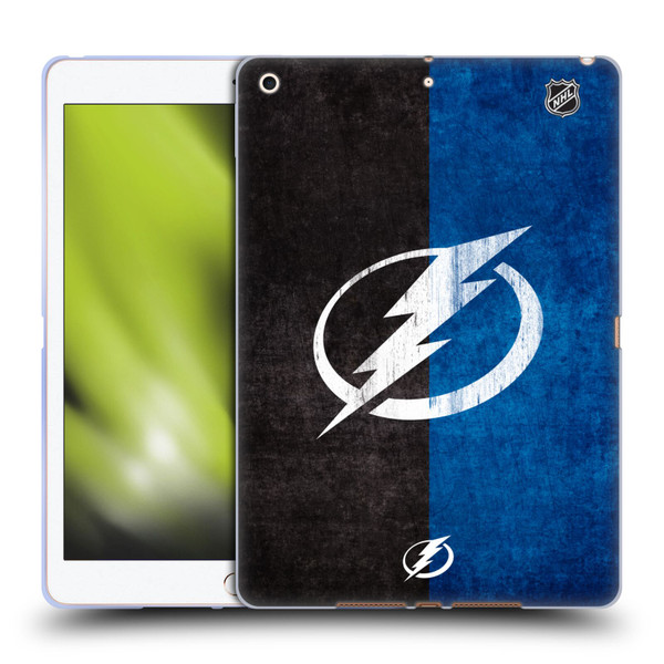 NHL Tampa Bay Lightning Half Distressed Soft Gel Case for Apple iPad 10.2 2019/2020/2021