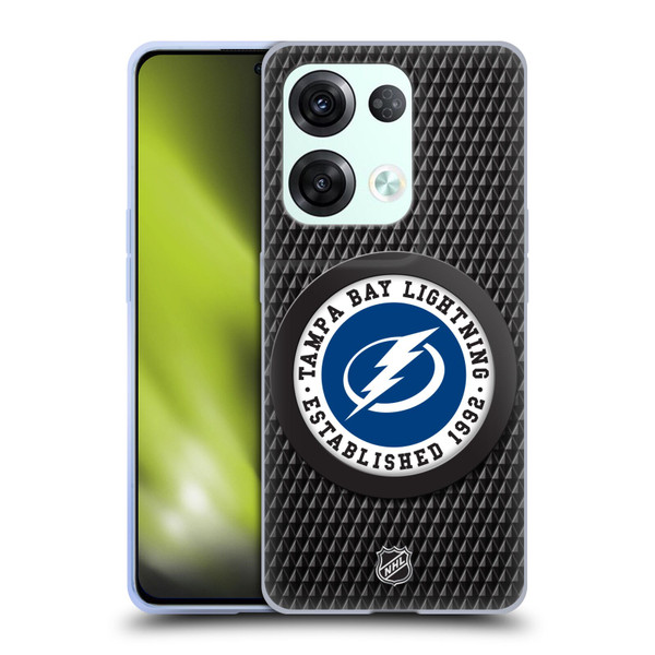 NHL Tampa Bay Lightning Puck Texture Soft Gel Case for OPPO Reno8 Pro