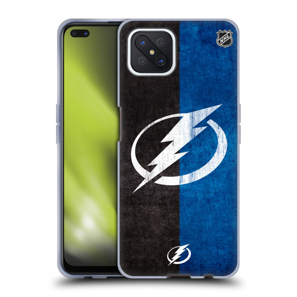 NHL Tampa Bay Lightning Half Distressed Soft Gel Case for OPPO Reno4 Z 5G