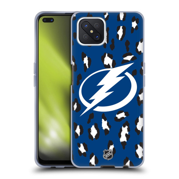 NHL Tampa Bay Lightning Leopard Patten Soft Gel Case for OPPO Reno4 Z 5G