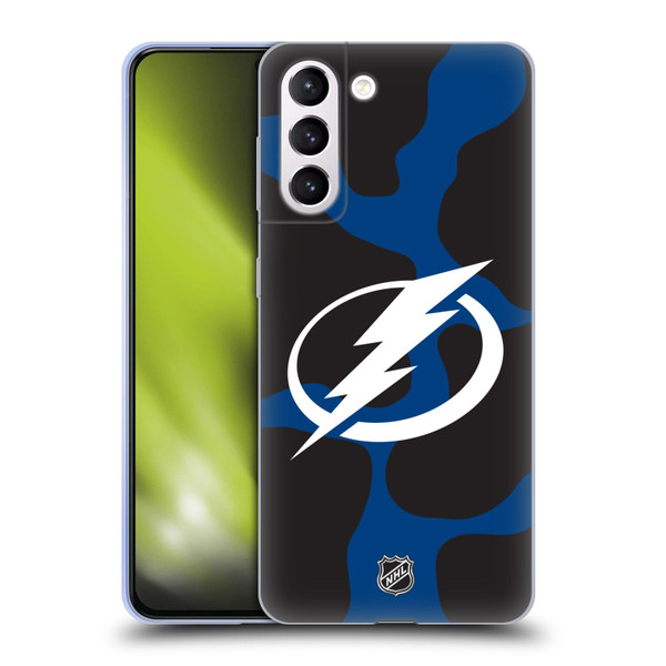 NHL Tampa Bay Lightning Cow Pattern Soft Gel Case for Samsung Galaxy S21+ 5G