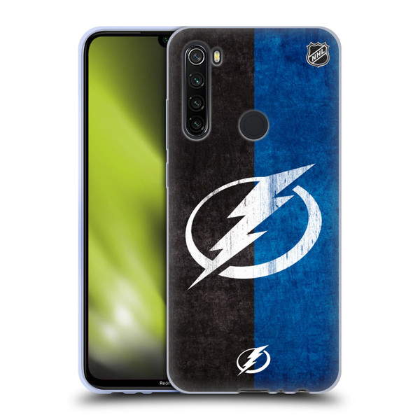 NHL Tampa Bay Lightning Half Distressed Soft Gel Case for Xiaomi Redmi Note 8T