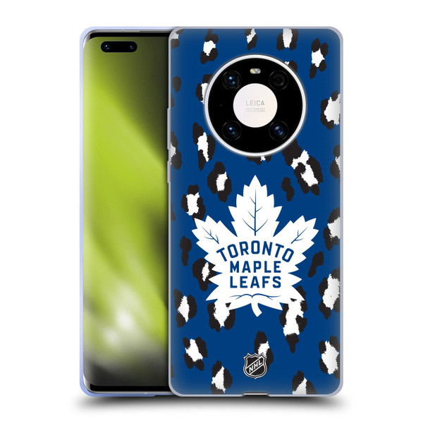 NHL Toronto Maple Leafs Leopard Patten Soft Gel Case for Huawei Mate 40 Pro 5G
