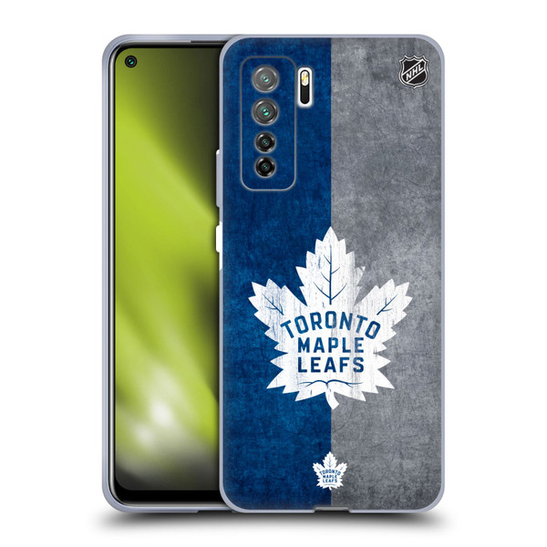 NHL Toronto Maple Leafs Half Distressed Soft Gel Case for Huawei Nova 7 SE/P40 Lite 5G