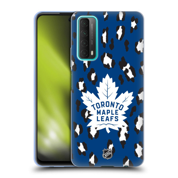 NHL Toronto Maple Leafs Leopard Patten Soft Gel Case for Huawei P Smart (2021)
