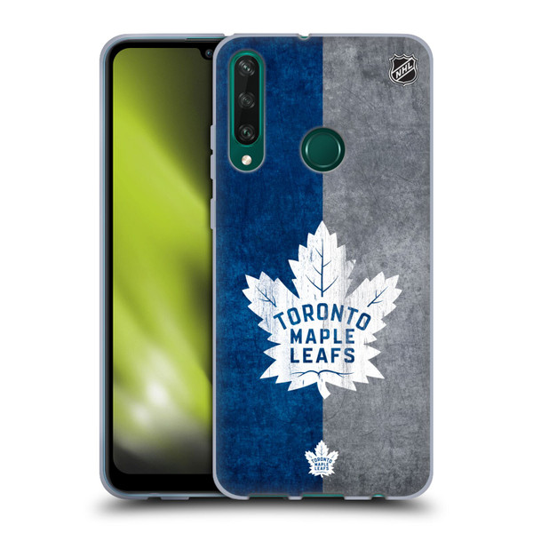 NHL Toronto Maple Leafs Half Distressed Soft Gel Case for Huawei Y6p