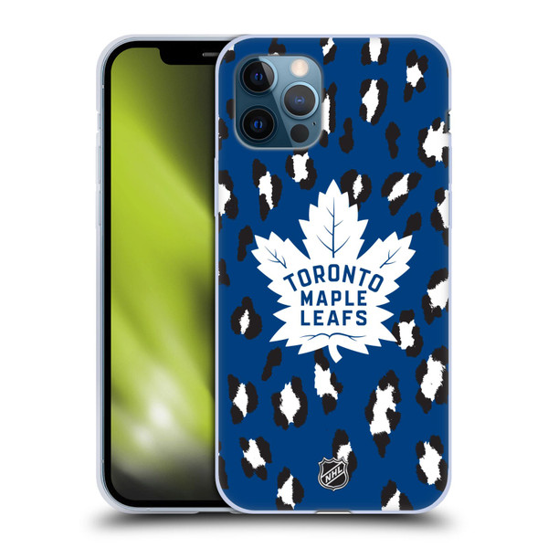 NHL Toronto Maple Leafs Leopard Patten Soft Gel Case for Apple iPhone 12 / iPhone 12 Pro