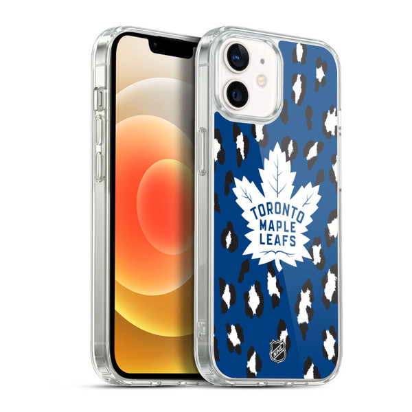 NHL Toronto Maple Leafs Leopard Pattern Soft Gel Case for Apple iPhone 12 / iPhone 12 Pro & MagSafe