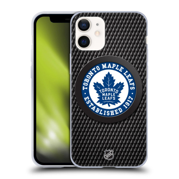 NHL Toronto Maple Leafs Puck Texture Soft Gel Case for Apple iPhone 12 Mini