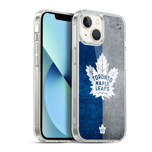 NHL Toronto Maple Leafs Half Distressed Soft Gel Case for Apple iPhone 13