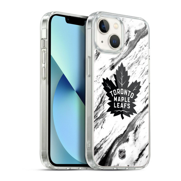 NHL Toronto Maple Leafs Marble Soft Gel Case for Apple iPhone 13