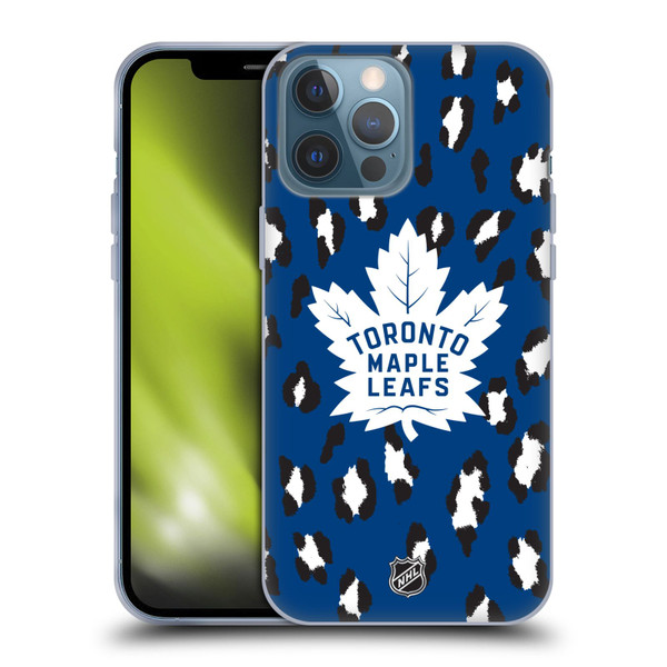 NHL Toronto Maple Leafs Leopard Patten Soft Gel Case for Apple iPhone 13 Pro Max
