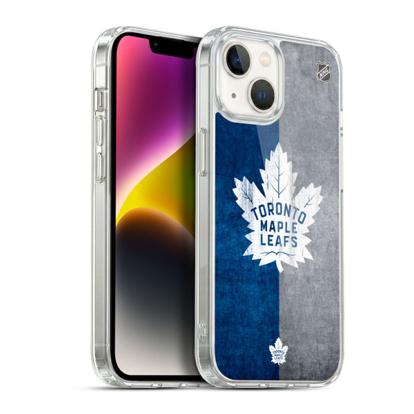 NHL Toronto Maple Leafs Half Distressed Soft Gel Case for Apple iPhone 14