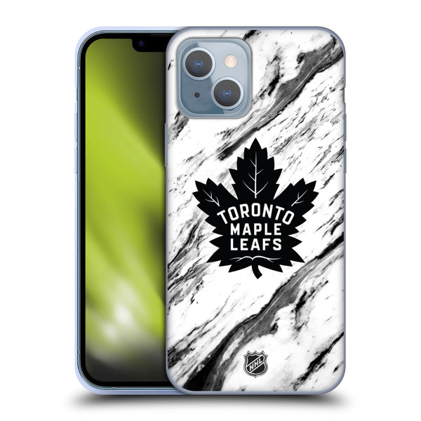 NHL Toronto Maple Leafs Marble Soft Gel Case for Apple iPhone 14