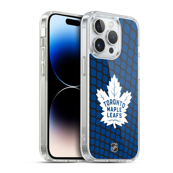 NHL Toronto Maple Leafs Net Pattern Soft Gel Case for Apple iPhone 14 Pro & MagSafe