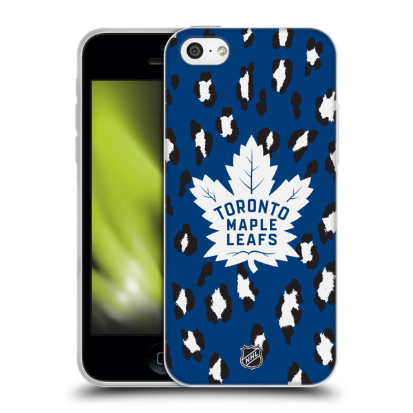 NHL Toronto Maple Leafs Leopard Patten Soft Gel Case for Apple iPhone 5c