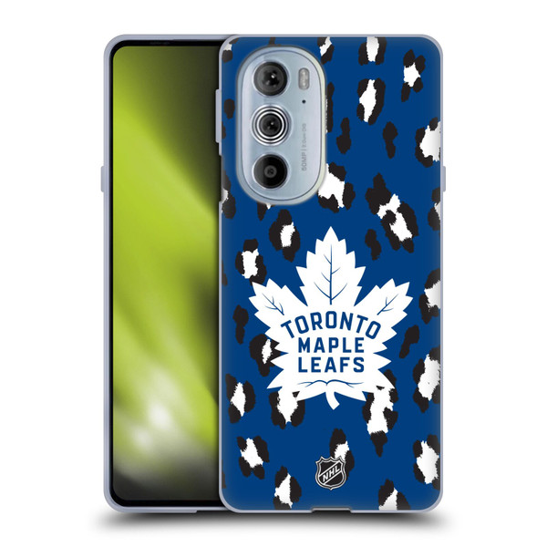 NHL Toronto Maple Leafs Leopard Patten Soft Gel Case for Motorola Edge X30