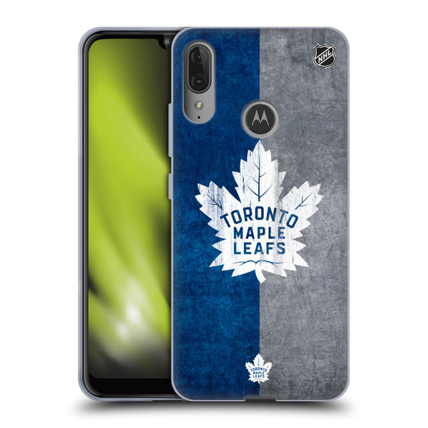 NHL Toronto Maple Leafs Half Distressed Soft Gel Case for Motorola Moto E6 Plus