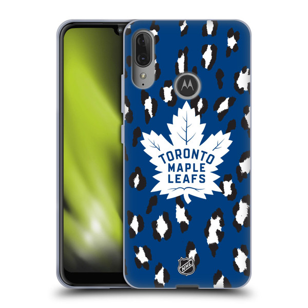 NHL Toronto Maple Leafs Leopard Patten Soft Gel Case for Motorola Moto E6 Plus