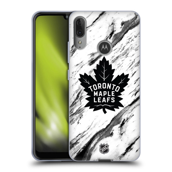 NHL Toronto Maple Leafs Marble Soft Gel Case for Motorola Moto E6 Plus