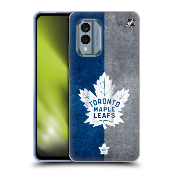 NHL Toronto Maple Leafs Half Distressed Soft Gel Case for Nokia X30