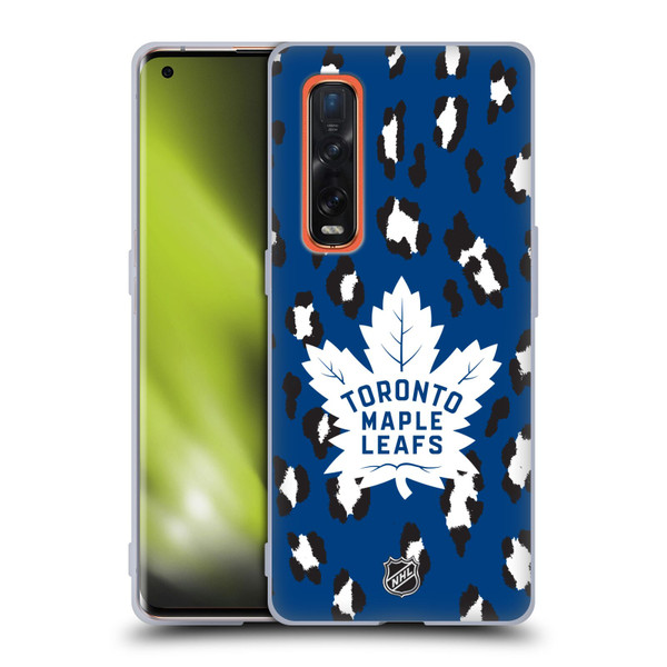 NHL Toronto Maple Leafs Leopard Patten Soft Gel Case for OPPO Find X2 Pro 5G