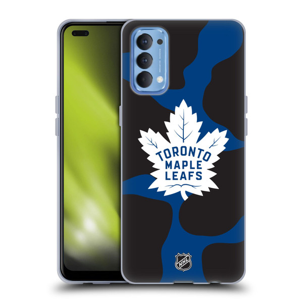 NHL Toronto Maple Leafs Cow Pattern Soft Gel Case for OPPO Reno 4 5G